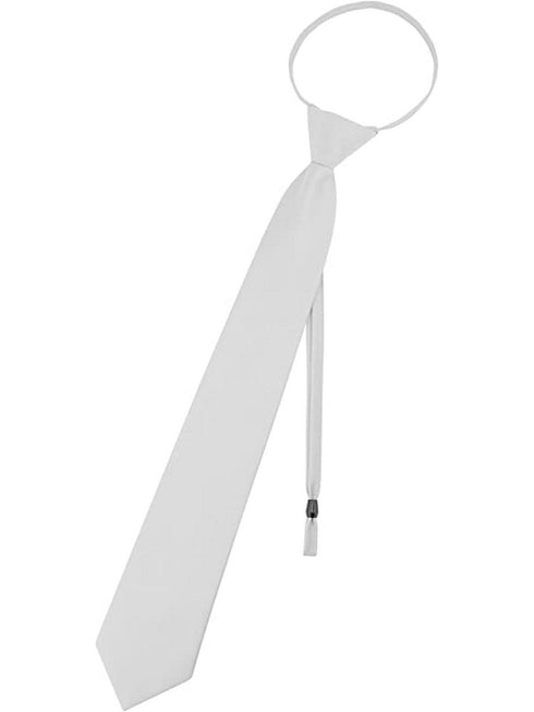 Boys Multi Color Pre Tied Junior Solid Adjustable Zipper Neck Tie - SophiasStyle.com